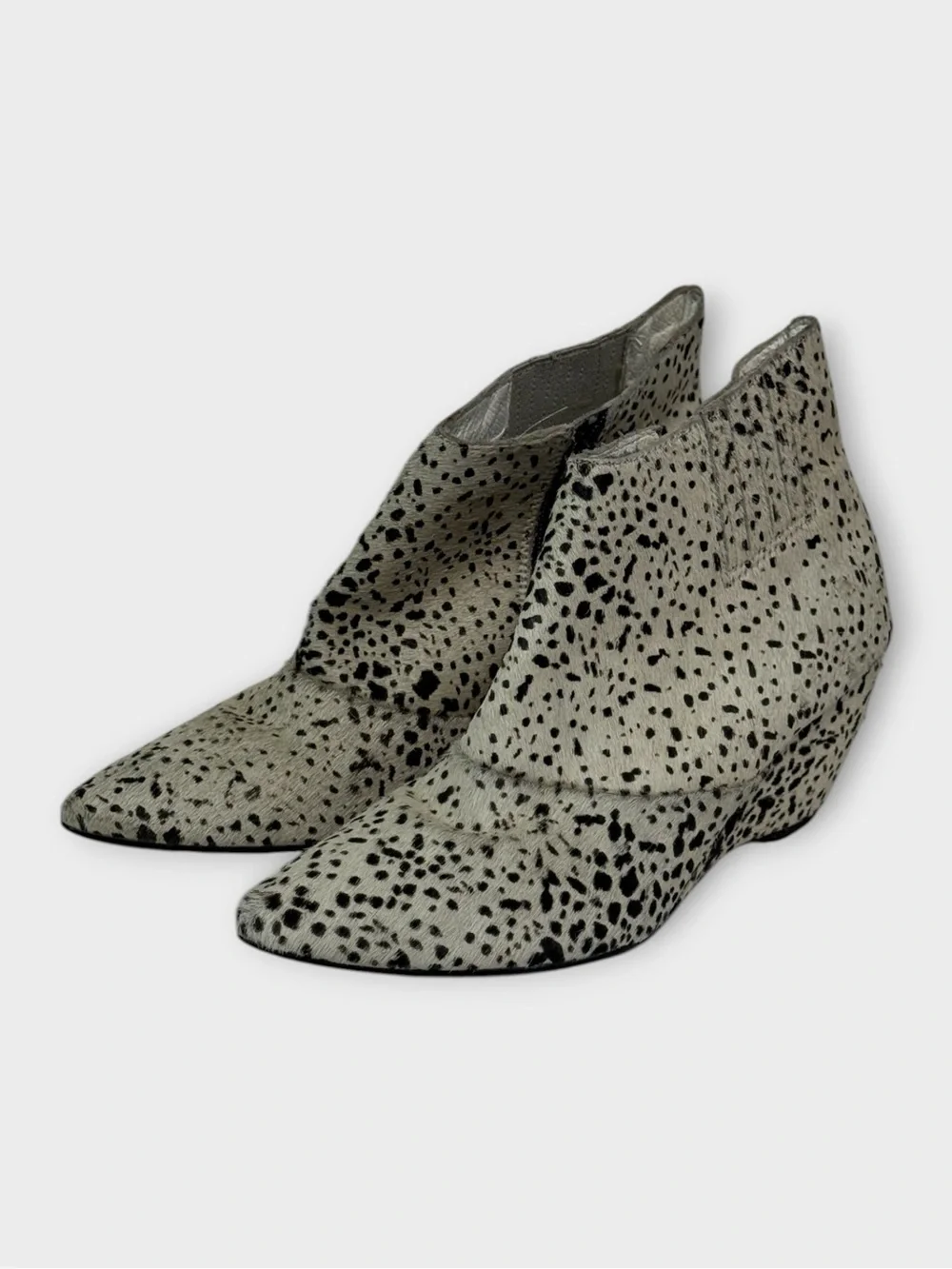 Matisse Calf Hair Spotted Wedge Booties
